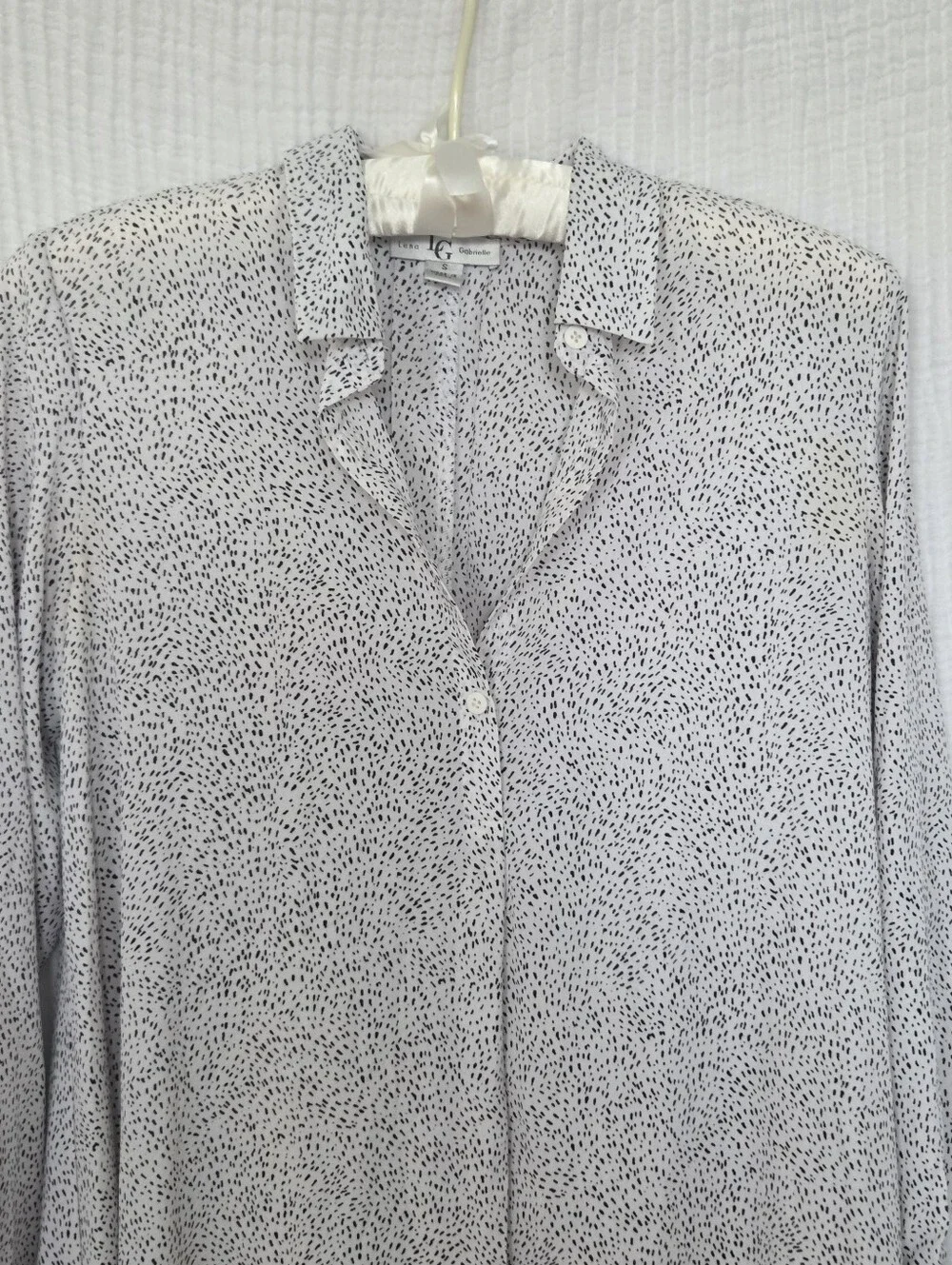 Women's Lightweight White & Black Dotted Tunic